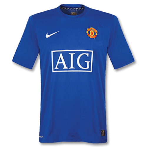 07-08 Manchester United Retro Third Away Blue Soccer Jersey Shirt